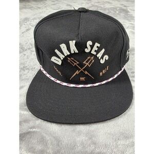 Dark Seas Spinner Hat Embroidered‎ Tridents/Wool Blend/ Adjustable Leather Strap